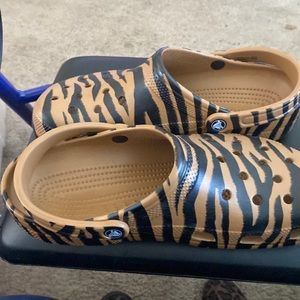 Crocs sz12women Tiger stripe